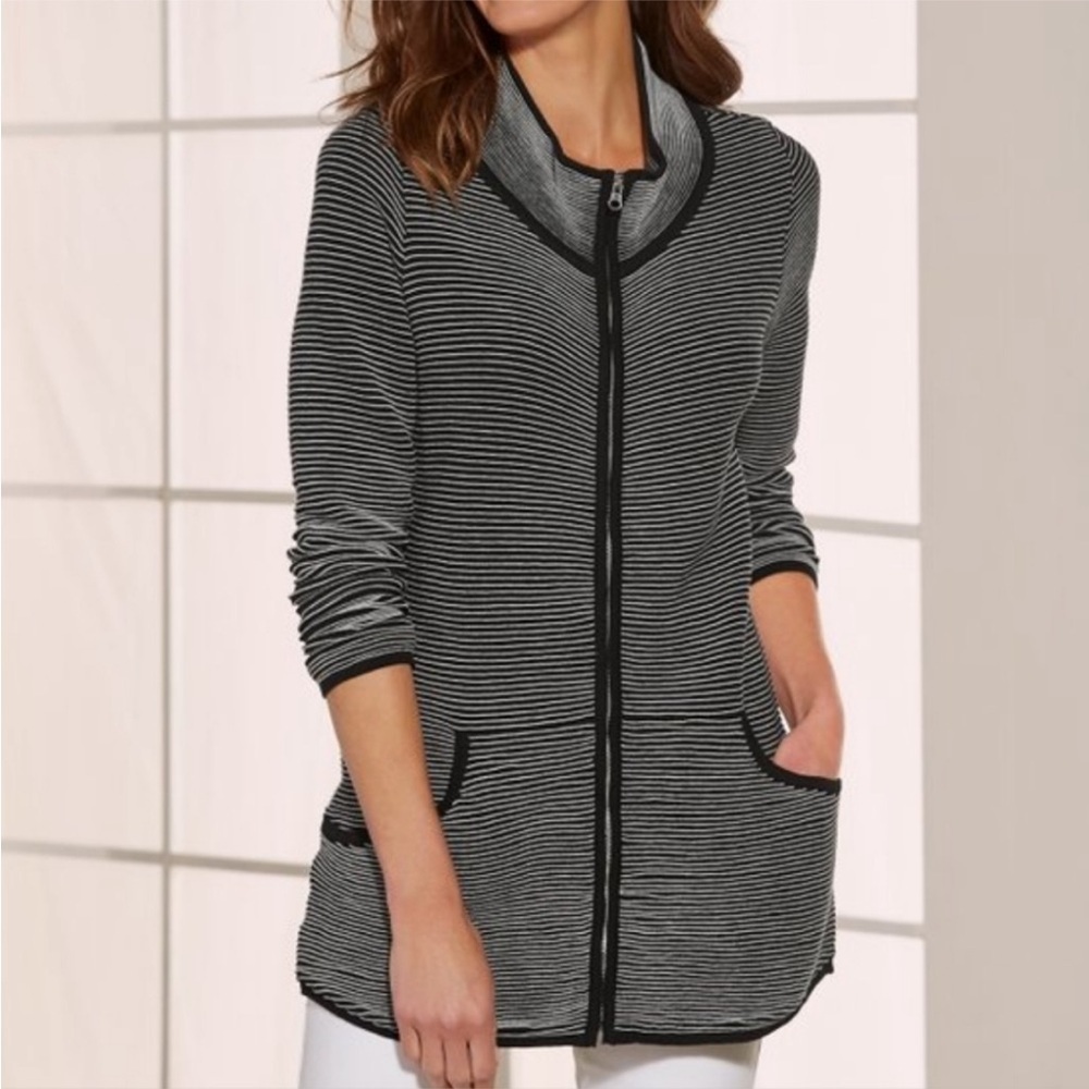 Soft Surroundings Corcovado Jacket Black and White Color Size Medium